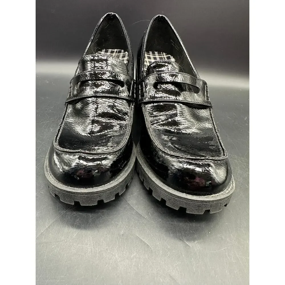 Dirty Laundry Black Patent Loafers Platform‎ 90s Grunge Y2K Size 9.5